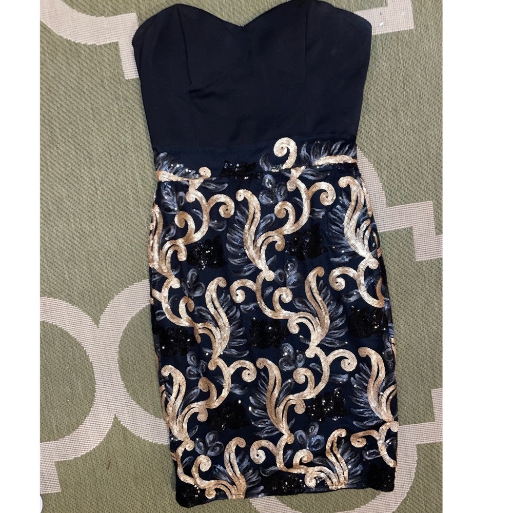Cals strapless cocktail sequin dress